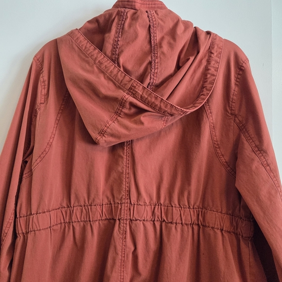 ANTHROPOLOGIE Longline Anorak Utility Jacket Large Terracotta - Picture 6 of 9